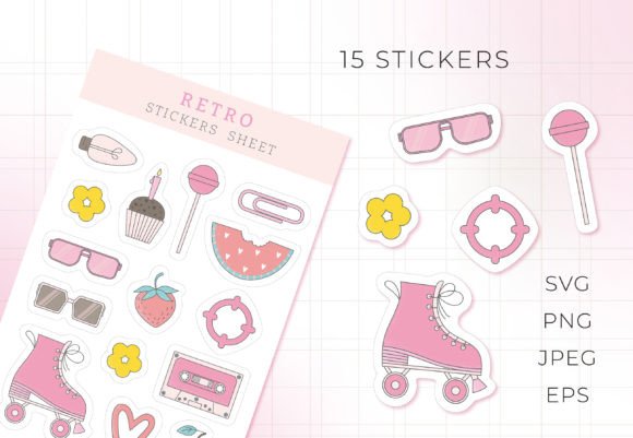 Stickers Sheet RETRO Svg Review